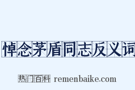 悼念茅盾同志反义词是什么意思的图片